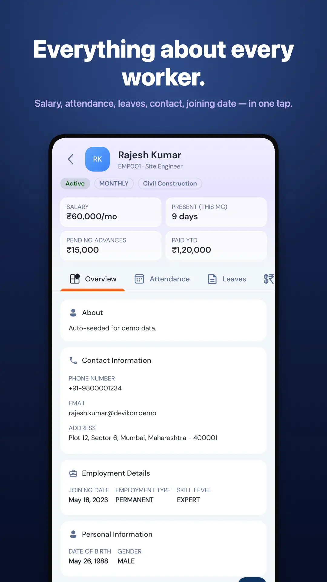 PipeLine — Employee detail