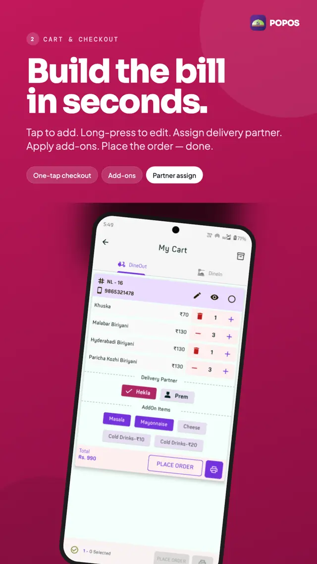 POPOS — Cart Checkout