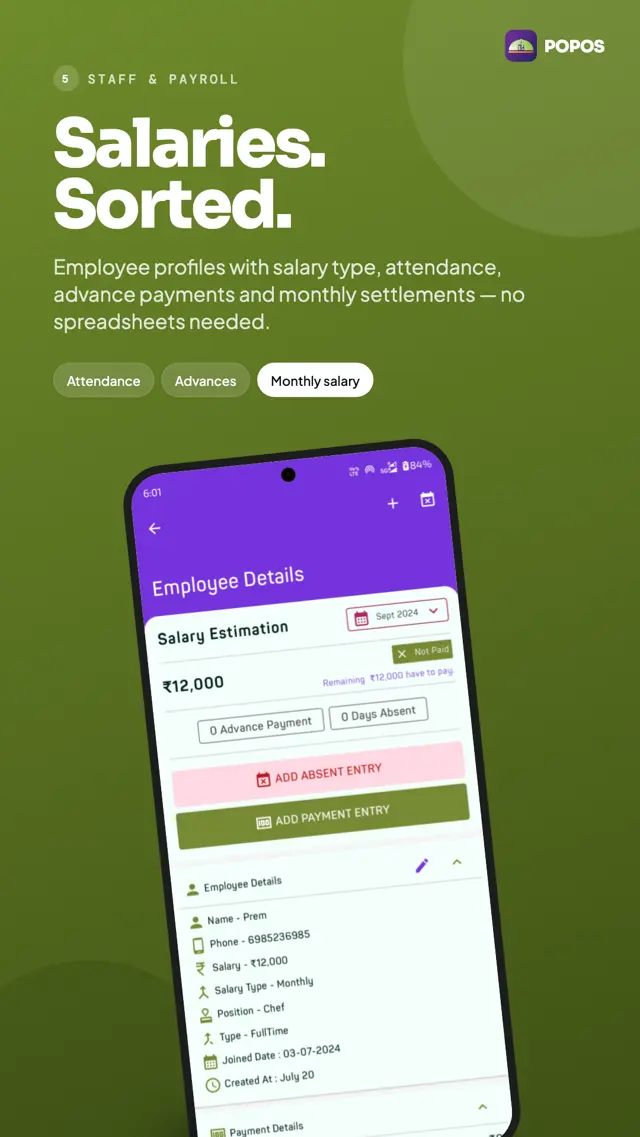 POPOS — Staff & Payroll